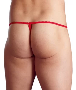 Alternative view of Cottelli Collection Men's Metallic Red Briefs with White Feathers S-L