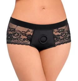 Bad Kitty Panty XS - Black Lace Strap Harness, Stretch Fit