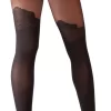 Cottelli Legwear Black Open-Crotch Tights Opaque & Sheer 40/20 Den - Asu ja Lelu