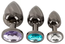 Alternative view of ANOS Metal Plug Set Diamond Trio - Spiral Shape, 3 Sizes, Multicolor Gems