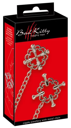Bad Kitty Stainless Steel Nipple Jewellery with Adjustable Chain 30.5cm - Asu ja Lelu