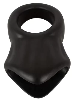 Alternative view of Erecto Liquid Silicone Intimate Ring & Ball Stretcher Duo, Black, 8 cm