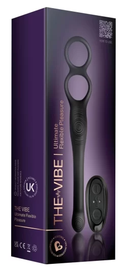 Rocks-Off Vibe Intimate Silicone Duo Ring & Anal Massager, 23.1 cm Black