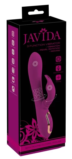 Javida 3-Function Rotating Pearl Silicone Intimate Massager, 23 cm, Purple