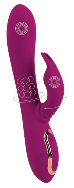 Alternative view of Javida 3-Function Rotating Pearl Silicone Intimate Massager, 23 cm, Purple