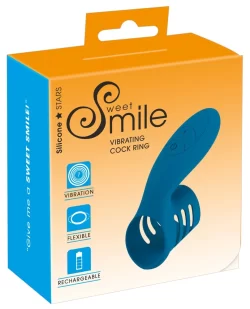 Sweet Smile Vibrating Silicone Intimate Ring, Black, Rechargeable