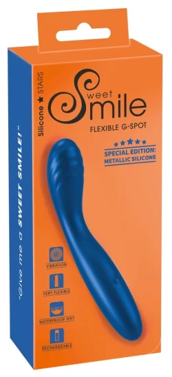 Sweet Smile Flexible G-Spot Vibrator Metallic Silicone 18cm Waterproof