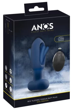 ANOS RC Flickering Tongue Anal Plug with Vibration, Silicone, 14.1cm