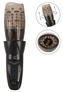 Alternative view of STROKER Rotating Intimate Device with Vibration & Thrust, Transparent, 25.2 cm