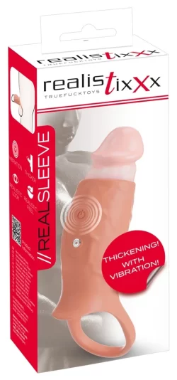 Realistixxx Real Sleeve Open Silicone Vibrating Extension 14cm