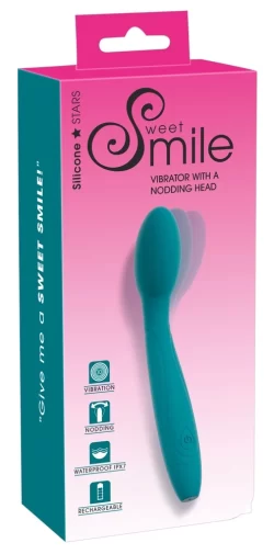 Sweet Smile Nodding Head Vibrator - 10 Modes, Waterproof, Silicone, 18.2cm