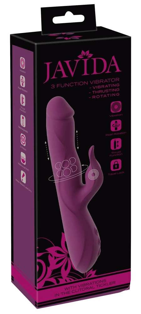 Javida 3F Vibrator Thrusting Rechargeable Silicone Dual Action 25cm - Asu ja Lelu