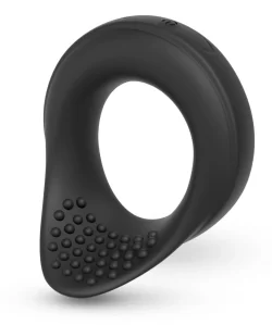 Alternative view of Rebel Vibrating Silicone Performance Ring Black 8.6cm Waterproof USB
