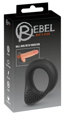 Rebel Vibrating Silicone Performance Ring Black 8.6cm Waterproof USB