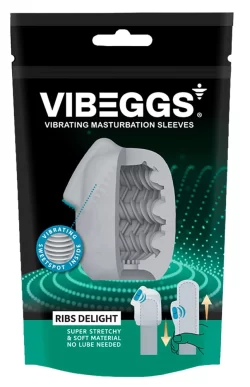 Vibeggs Ribs Delight Flexible Vibrating Unisex Sleeve, Waterproof