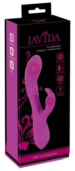 Javida Thumping Rabbit Vibrator - Dual Motor, Silicone, USB Rechargeable