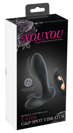 XOUXOU RC E-Stim G&P-Spot Intimate Vibrating Device, 12.3 cm, Black