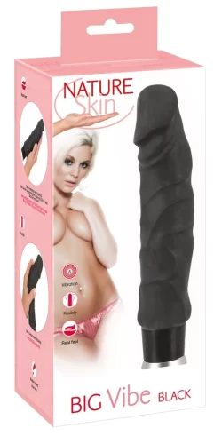 Nature Skin Big Vibe Black Flexible Vibrating Model 23cm TPR