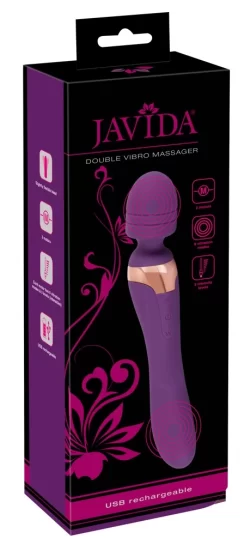 Javida Double Massager Flexible Dual-Ended Purple Silicone 21.8 cm