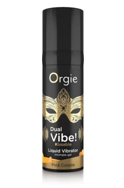 Alternative view of Orgie Dual Vibe Intimate Gel Pina Colada Flavor 15ml