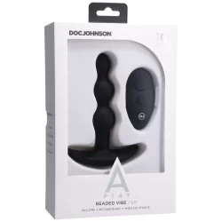 Alternative view of Doc Johnson A-Play Shaker Silicone Remote Beaded Plug Rechargeable Black