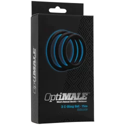 Alternative view of Doc Johnson OptiMALE Thin Silicone Ring Set 3 Sizes Black/Slate