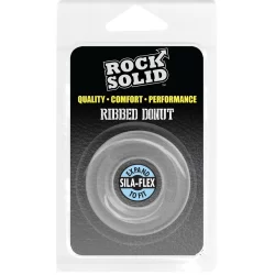 Alternative view of Rock Solid Ribbed Donut Ring - Textured Silicone, Black, Stretch Fit