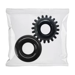Alternative view of Oxballs 2-Piece Black C-Ring Set - Bulk 50-Pack, Body-Safe TPE