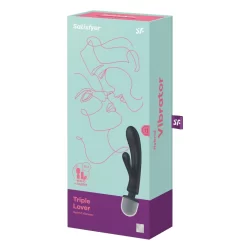 Alternative view of Satisfyer Triple Lover Hybrid Wand Grey - 3-Motor Rechargeable Massager