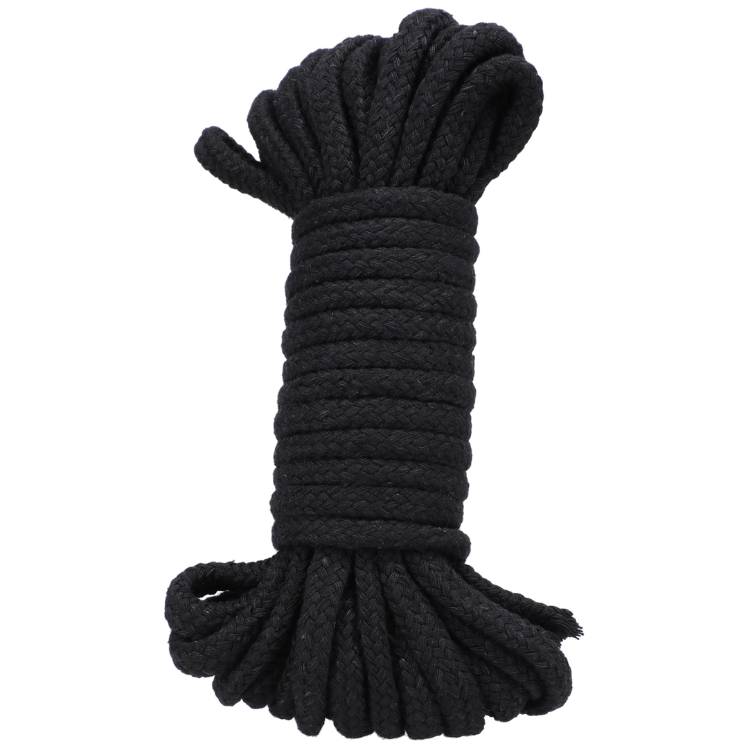 Doc Johnson Cotton Rope 32ft Black - Soft Flexible Bondage Cord - Asu ja Lelu