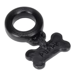 Oxballs Puppy Silicone Dog-Style Collar - Black, Adjustable Size
