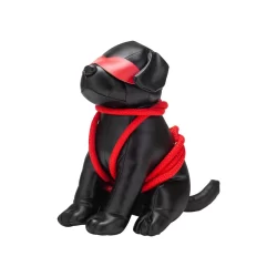 Kinksters Roped Up Rover - Leather Pup Figure with Rope Detail, Black