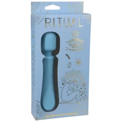 Alternative view of Euphoria Silicone Wand Vibrator Rechargeable Blue - Quiet Operation
