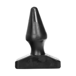 All Black Plug 16 cm - Grooved Silicone Analogue, Black