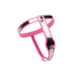 XR Brands Pink Stainless Steel Adjustable Chastity Belt for Women