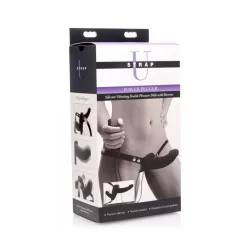 Alternative view of Supreme Pleasure Vibrating Double Silicone System with Adjustable Harness