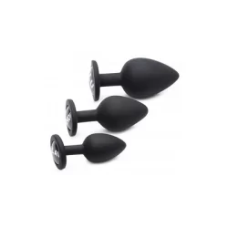 XR Brands Dirty Words Silicone Plug Set - 3 Sizes, Tapered Shape