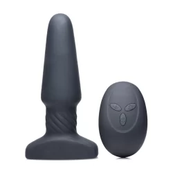 XR Brands Slim R Remote-Controlled Rotating Plug Smooth Texture Black