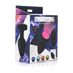 Alternative view of XR Brands Vibrating LED Plug Small - Silicone, 7 Modes, Remote Control
