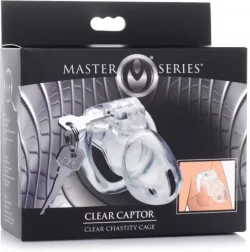 Alternative view of XR Brands Clear Captor Chastity System with Keys Medium Transparent