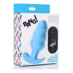 Alternative view of BANG Swirl Silicone Anal Plug with Remote Control, 21 Vibration Modes