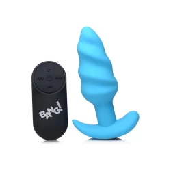 BANG Swirl Silicone Anal Plug with Remote Control, 21 Vibration Modes