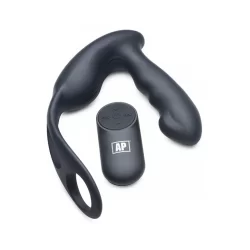 XR Brands P-Strap Prostate Massager & Vibrating Harness, 7 Modes, Black