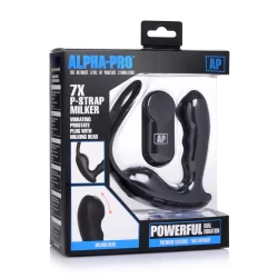 Alternative view of XR Brands P-Strap Prostate Massager & Vibrating Harness, 7 Modes, Black