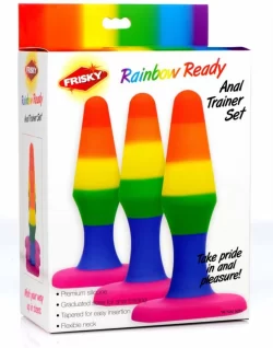 Alternative view of XR Brands Rainbow Silicone Anal Trainer Set - 3-Piece Graduated Plugs
