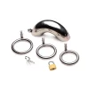 Master Series Forged Captor Steel Chastity Device with 3 Adjustable Rings - Asu ja Lelu