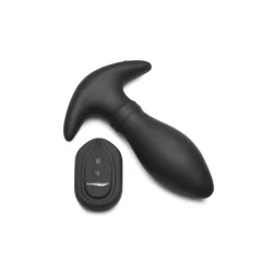 XR Brands Rim Slide Silicone Plug with Sliding & Vibration Black