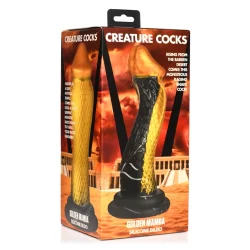 Alternative view of XR Brands Golden Snake Silicone Intimate Toy Gold-Black Large