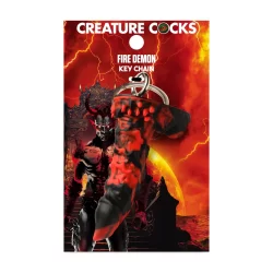 Alternative view of Creature Cocks Fire Demon Silicone Keychain Red-Black 2.8in