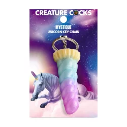 Alternative view of Creature Cocks Mystique Unicorn Pastel Silicone Keychain 3.1in